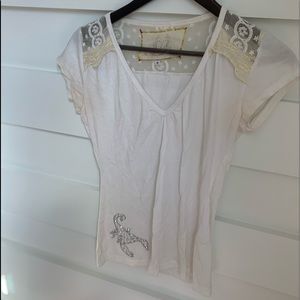(EUC) Johnny Was Lace + Rhinestone Top SMALL